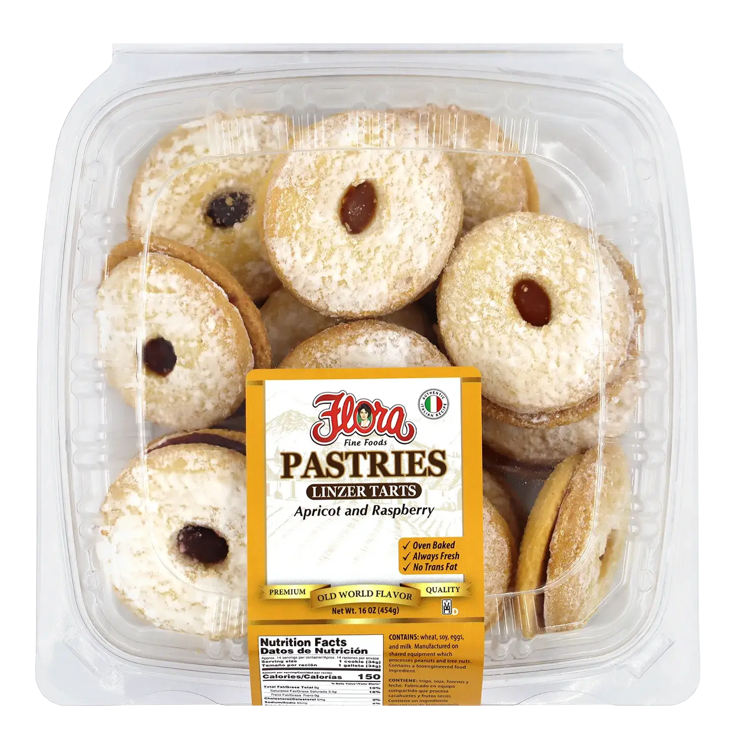 Linzer Tarts - Apricot and Raspberry - 16 oz