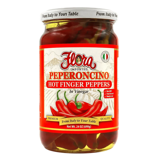 Peperoncino Hot Finger Peppers - In Vinegar - 24 oz