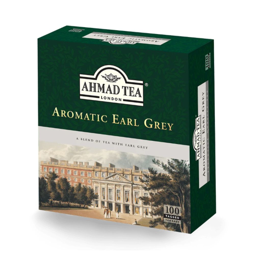 Ahmad Aromatic Earl Grey Black Tea 100 tagged tea bags
