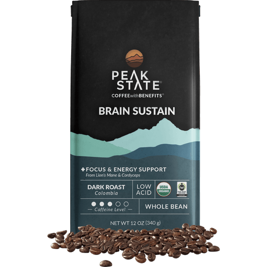 organic dark roast coffee with lion's mane
