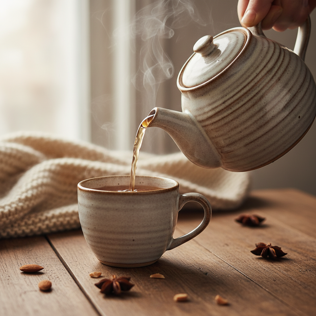Almond Amaretto Tea - Brewing Shot