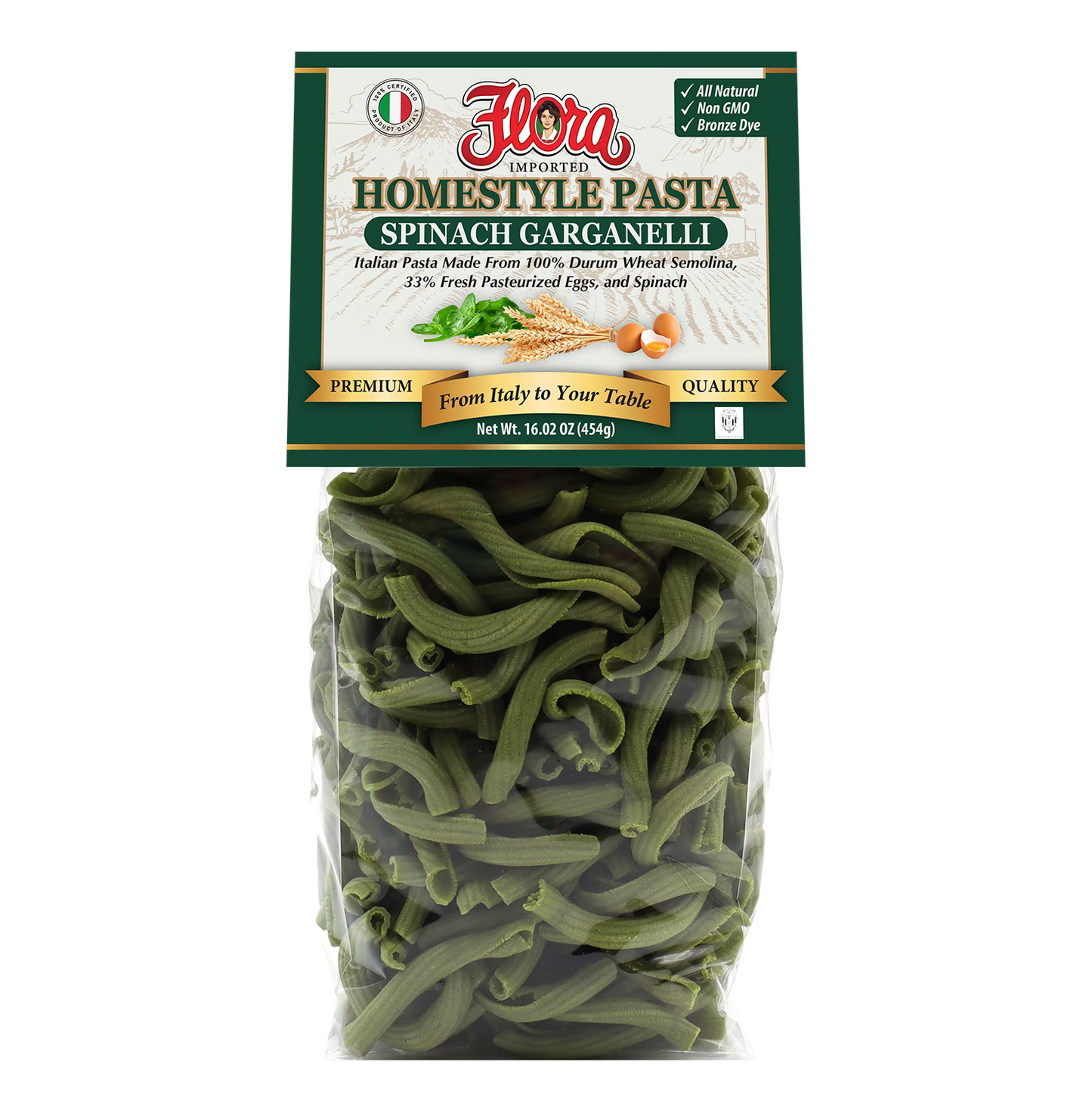 Homestyle Spinach Garganelli Pasta - 16.02 oz