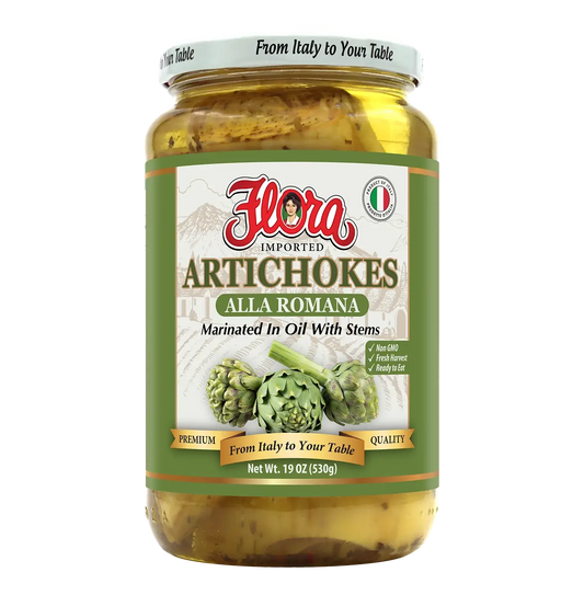 Artichokes Alla Romana - Marinated In Oil With Stems - 19 oz