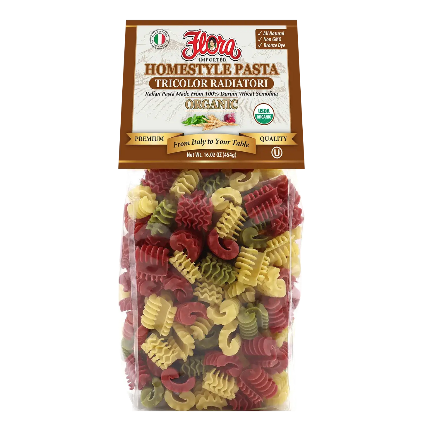 Homestyle Radiatori Pasta - Tricolor Organic - 16.02 oz