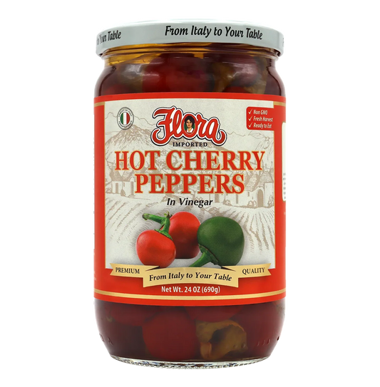 Hot Cherry Peppers - In Vinegar - 24 oz