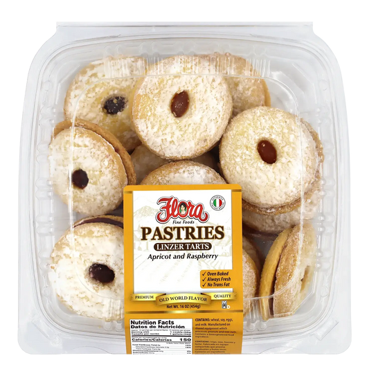 Linzer Tarts - Apricot and Raspberry - 16 oz